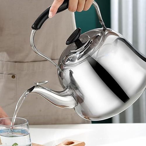 Miniatura 4 de Hervidor de té silbante, estufa de hervidor de té de acero inoxidable de 2L con mango anti-caliente, ollas de té hirviendo de agua caliente