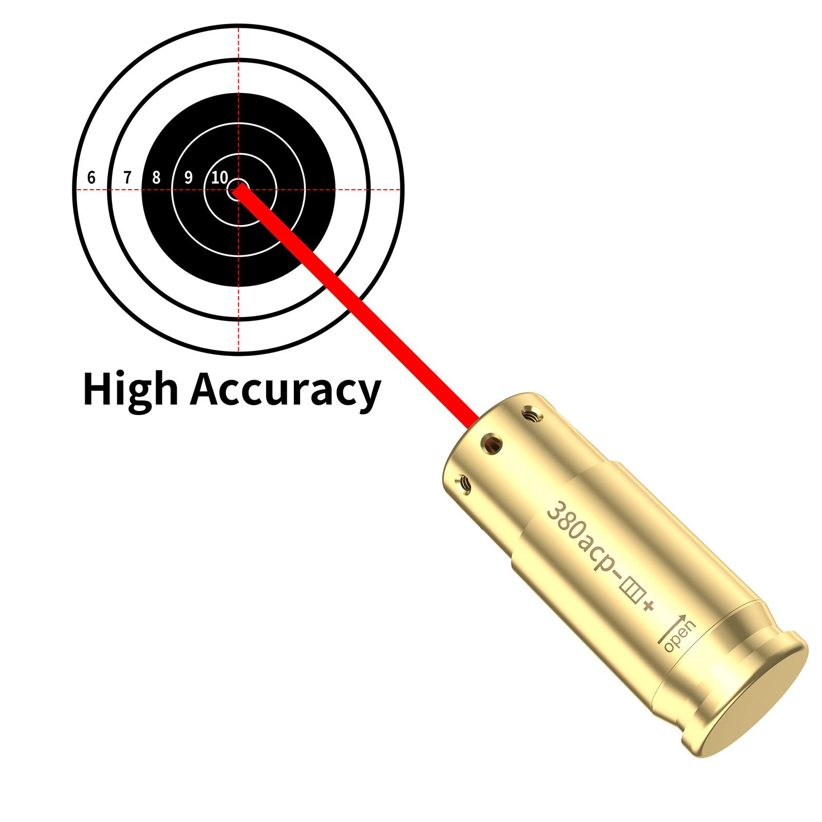 Tipfun .380acp Bore Sight Laser Sight Red Dot Boresighter with Batteries