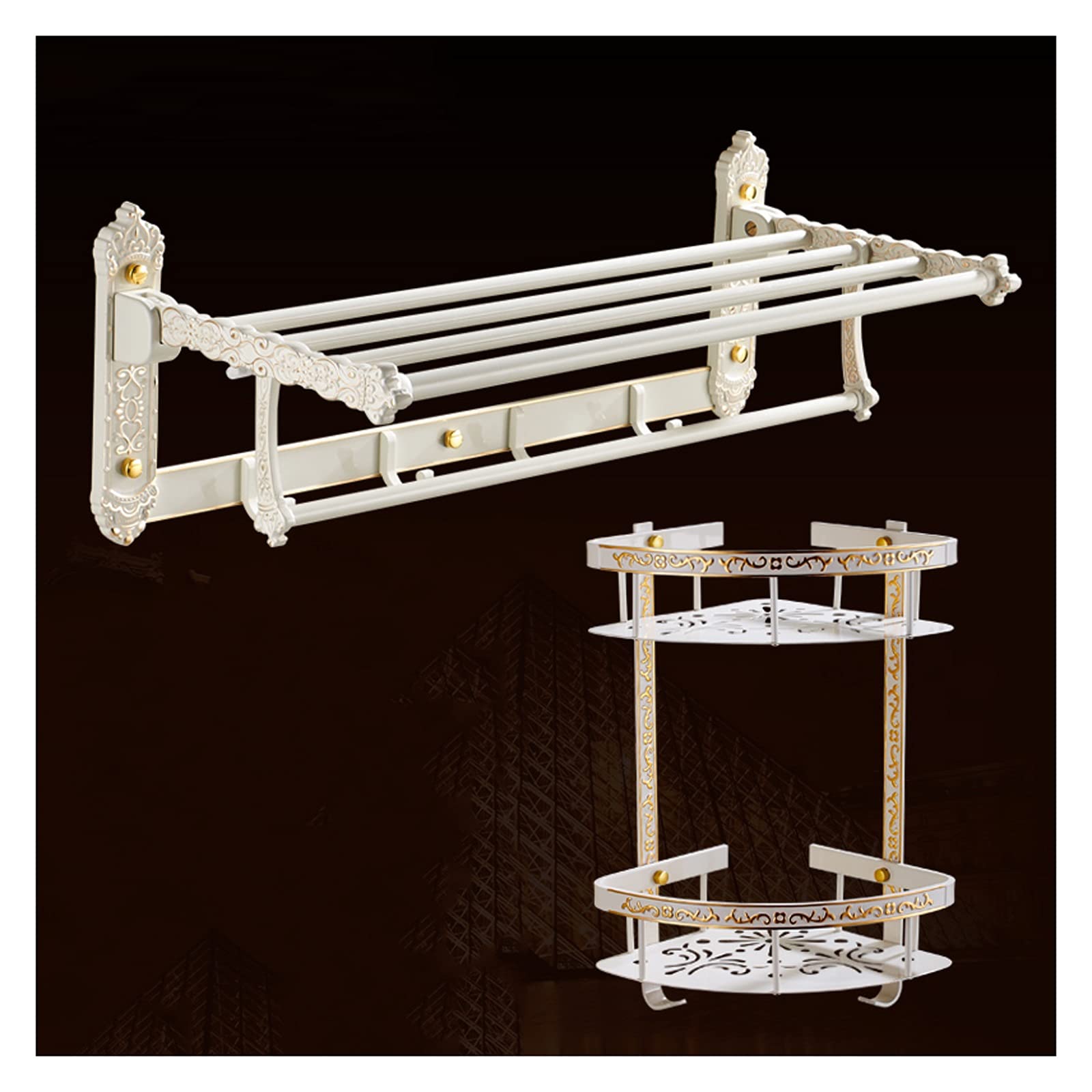 TOMYEUS Shower Caddy Bathroom Shelf Bathroom Shelf Wall Mounted Shower Shelf 2 Tier Shower Caddy Storage Basket with