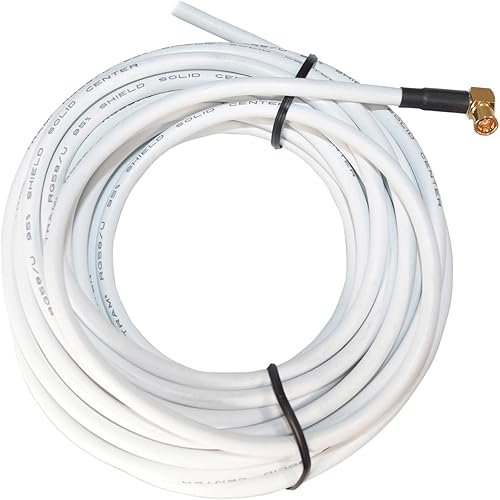 Miniatura 2 de Tram 1657-HC - Antena de radio satélite marina con cable RG58, color blanco