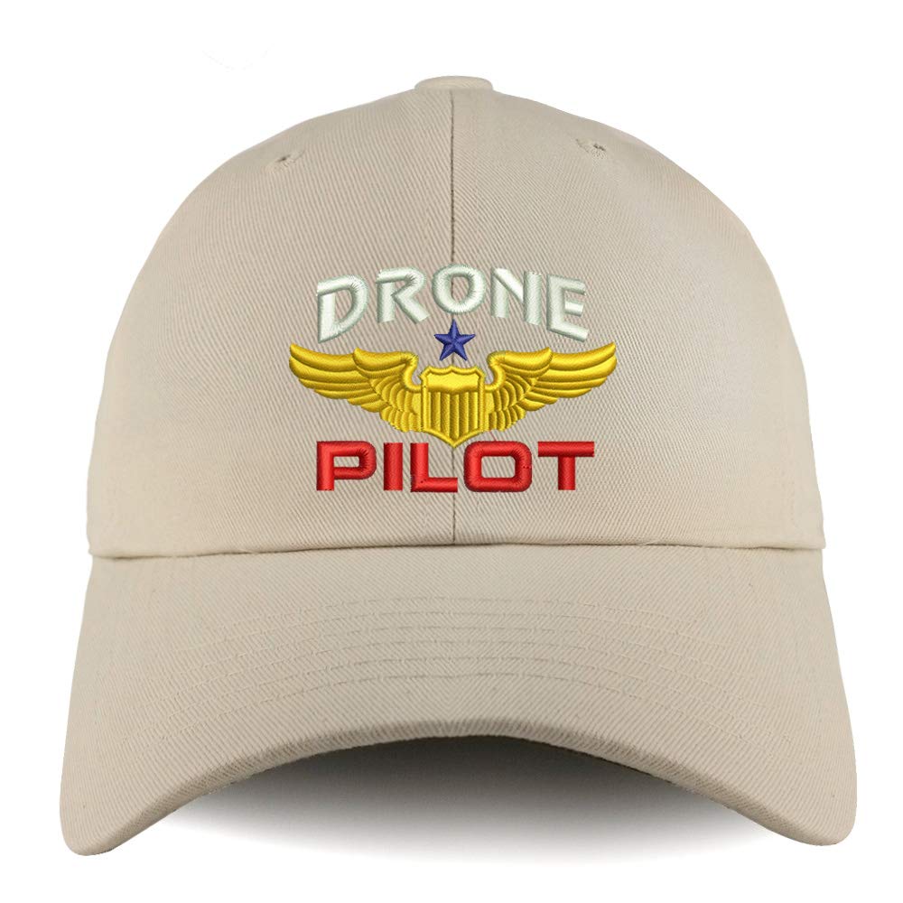 Trendy Apparel ShopDrone Pilot Aviation Wing Embroidered Low Profile Soft Cotton Dad Hat Cap