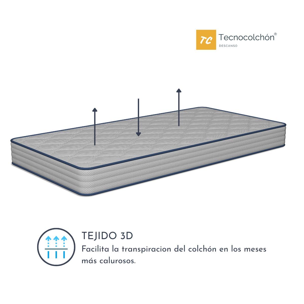 TECNOCOLCHÓN Colchón de Cuna Bebé Visco Baby® | Reversible Verano - Invierno | Gran Suavidad | Blanco | Certificados Oeko-Tex® y CertiPUR™ | 120x60x12 cm