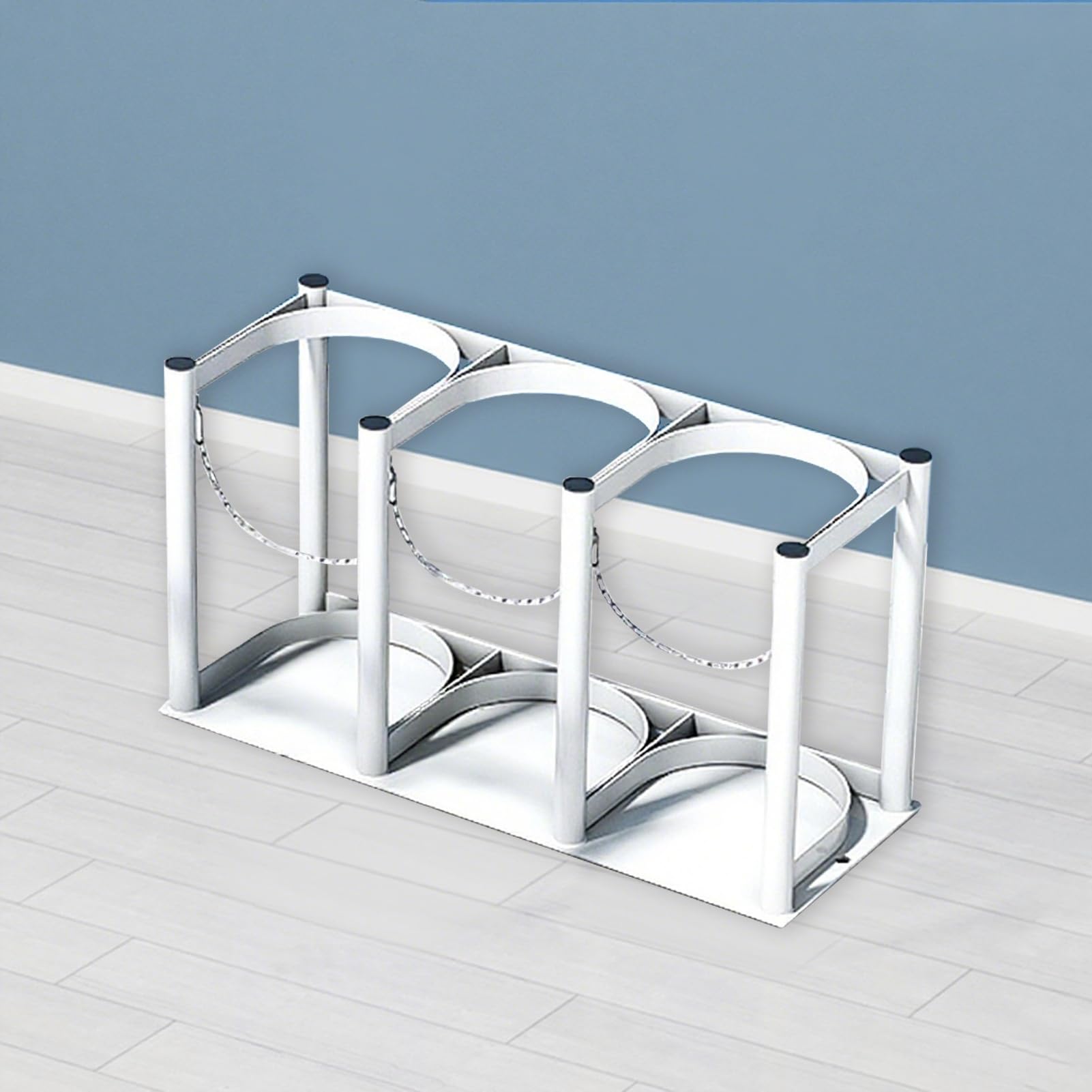 WQPMNYG Oxygen Cylinder Stand Rack, Adjustable Chain for Secure Storage, Freestanding Medical Gas Tank Bracket