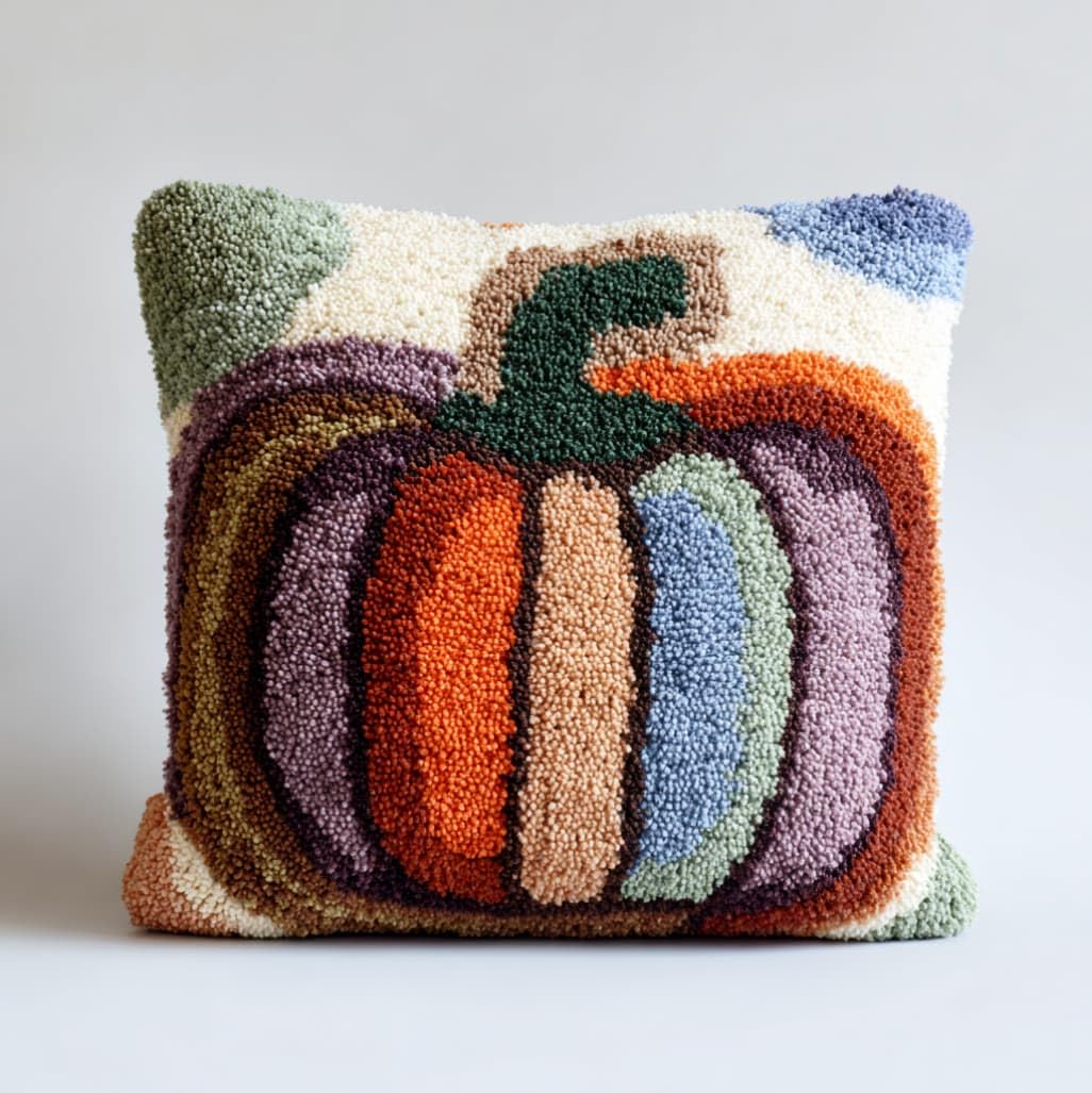 AxiangziK Latch Hook Pillow Making Set,Pumpkin Pattern