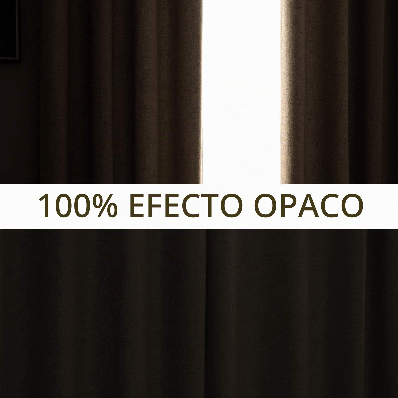 MIULEE Cortinas Opacas Cortinas Aislantes Térmicas con Ojales 100% Opacas Cortinas de Lino Sala de Estar Protección contra el Frío Cortina Blackout Juego de 2, 140 x 245 cm Beige