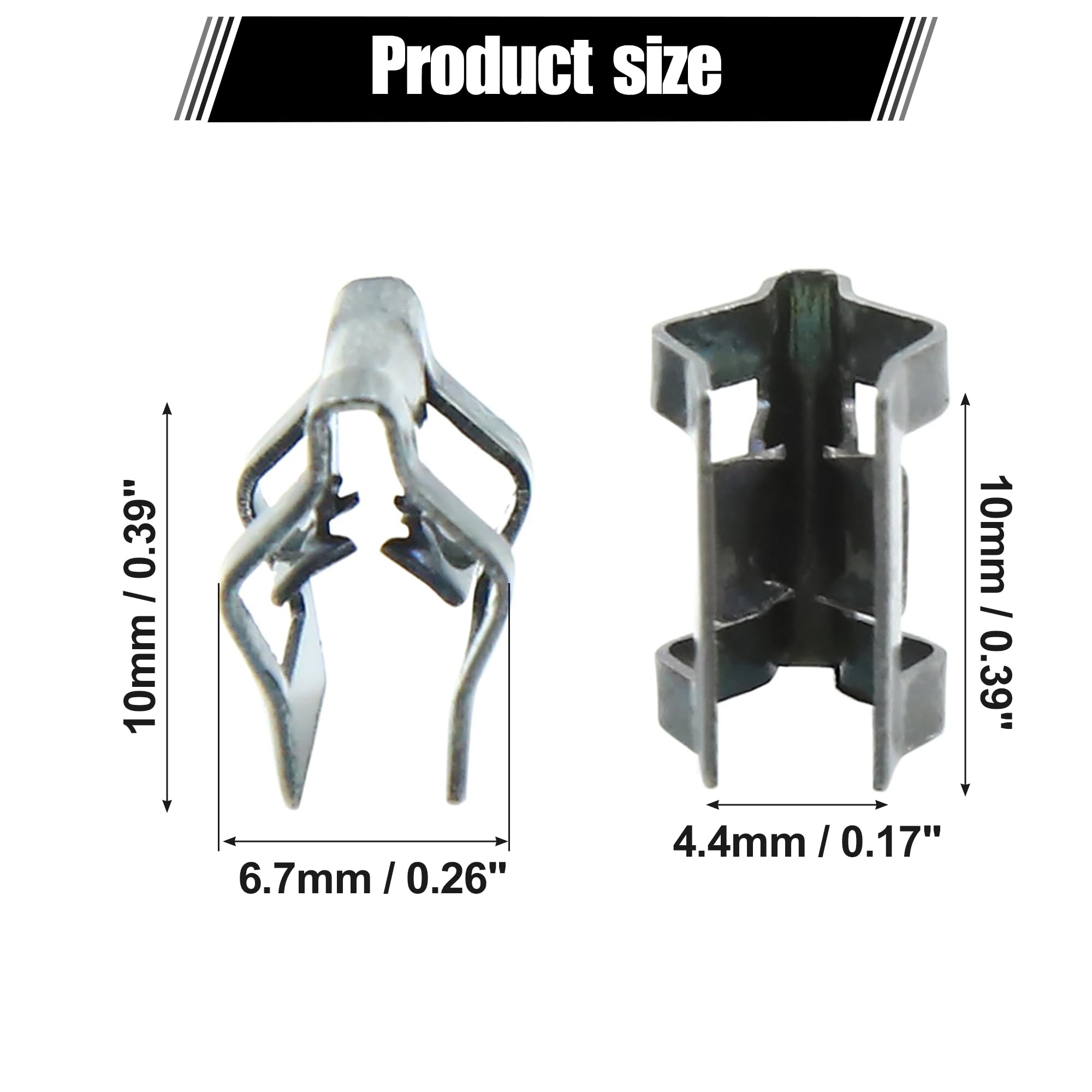X AUTOHAUX 50 Pièces Clips De Retenue Métal Noir Voiture Intérieur Tableau De Bord