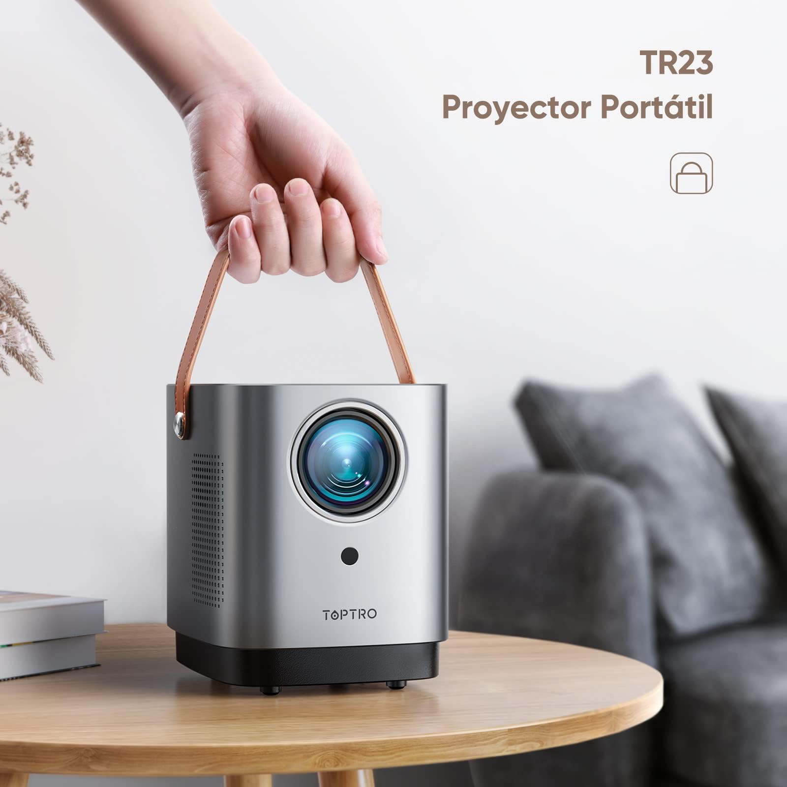 Proiettore Portatile TOPTRO TR23 Full HD 1080P Supporto Mini Proiettore,18000 Lm Videoproiettore 5G WiFi e Bluetooth con Zoom al 50%,Proiettore per Home Cinema Antipolvere per iOS/Android/HDMI/USB/PC