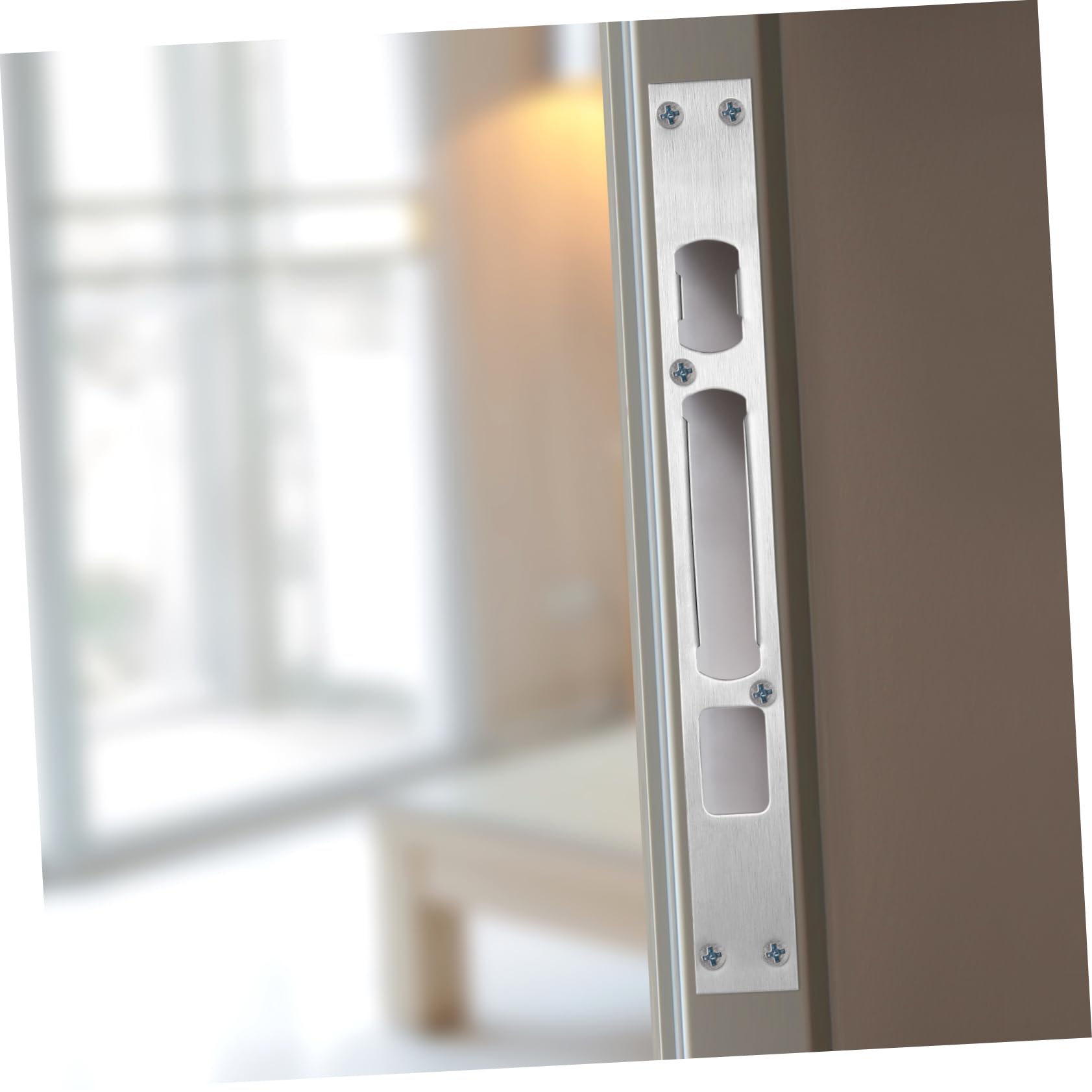 NUOBESTY 9 Ensembles Gâche De Serrure Renfort De Porte Plaque De Frappe À Pèlerinage Extérieur Gâche De Sécurité Plaque De Serrures De Sécurité De Porte Acier Inoxydable 2 Pièces * 9