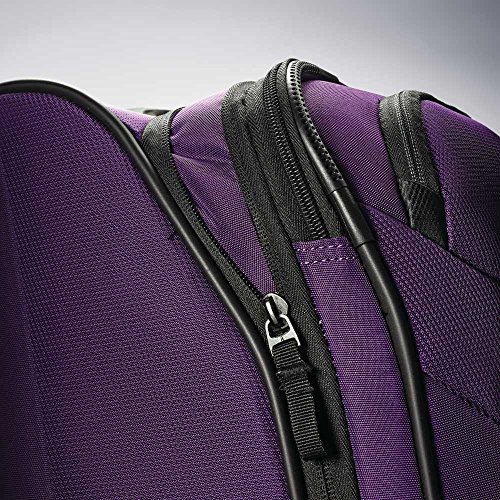 American Tourister Zoom Softside Luggage With Spinner Wheels, Purple, Checked-Medium 25-Inch #TOP5