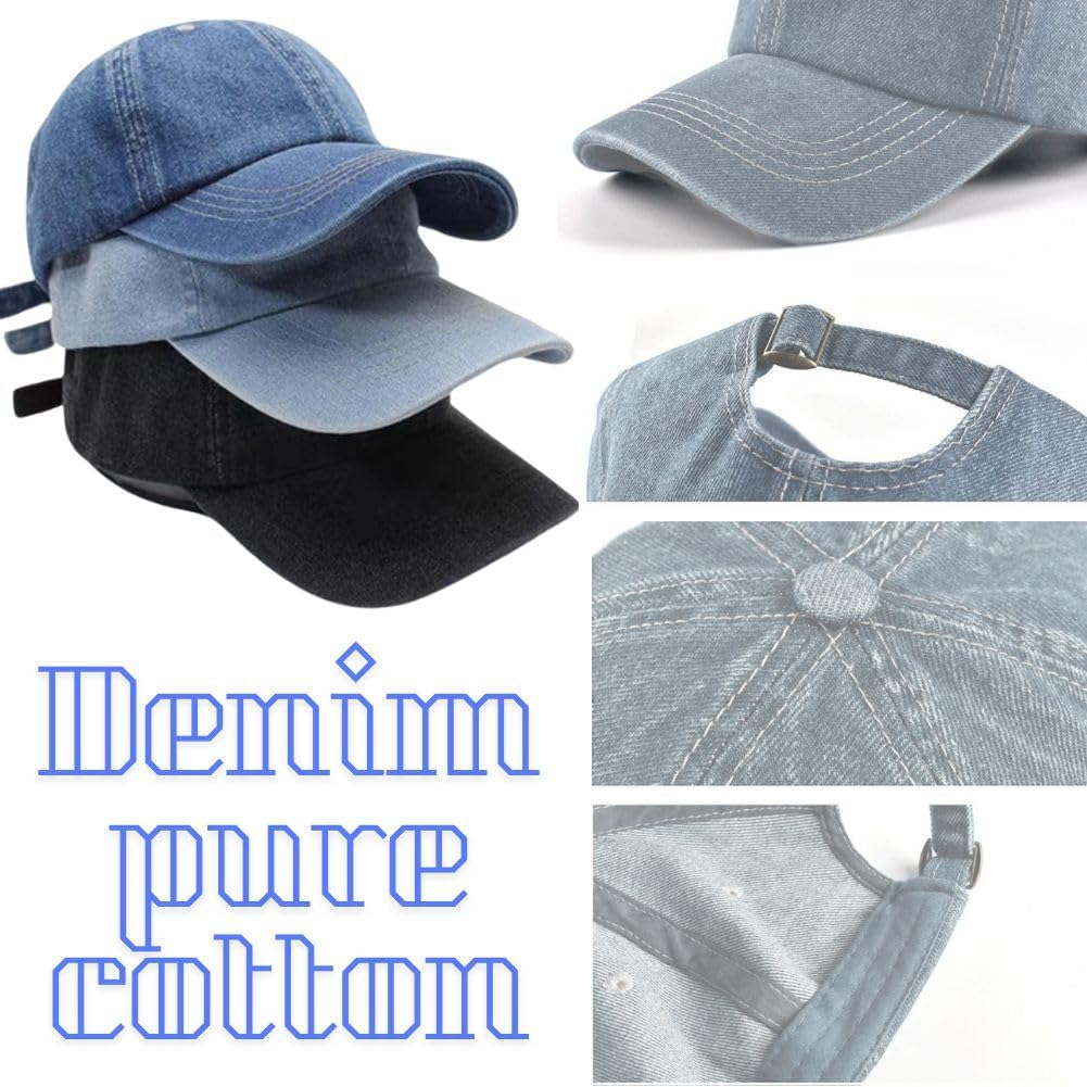 FASHIXD Denim Baseball Cap Hats Washed Outdoor Trucker Caps Travel Adjustable - Image 7