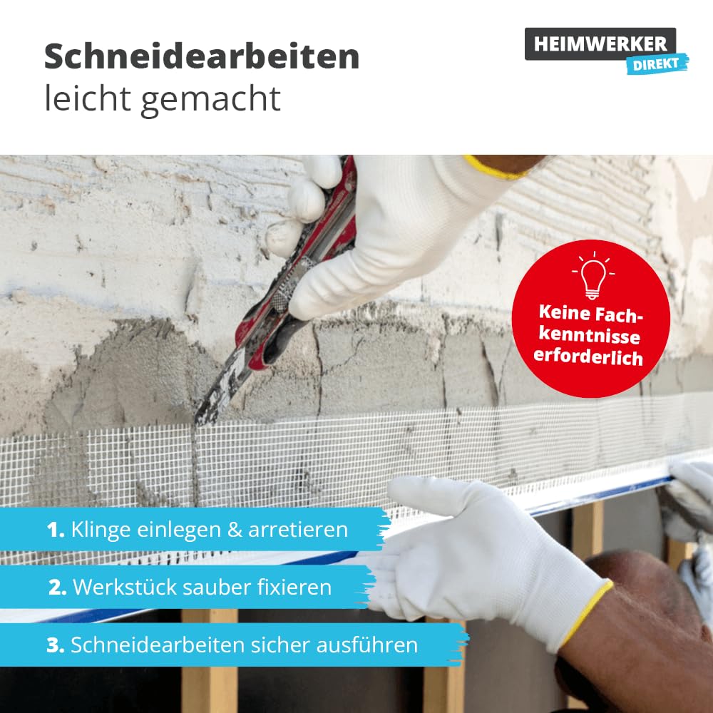 25x Alfa Cuttermesser Profi 18 mm x 10 cm mit Metall-Klingenführung | Profi Qualität – Cuttermesser mit stabiler Metall-Klingenführung für präzise Schnitte und hohe Langlebigkeit.