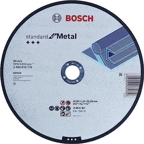 Bosch Professional 1x Disco Standard for Metal Straight Cutting (para chapa, acero, Ø 230 x 1.9 x 22.23 mm, Accesorios Amoladora)