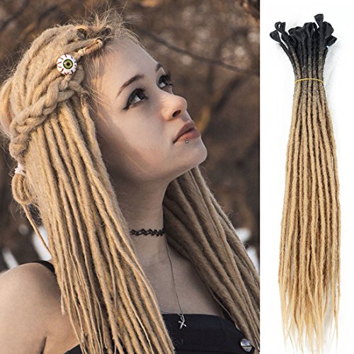 Sintético hecho a mano Dreads Dreadlock extensiones pelo de Reggae de Nepal para Hippie Tribal 24 inch