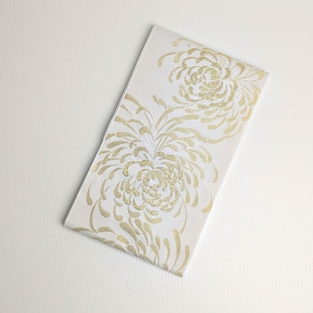 Amazon.co.jp: 半幅帯 半巾帯 夏帯 単衣 ホワイト 菊 乱菊 白金 幅 約