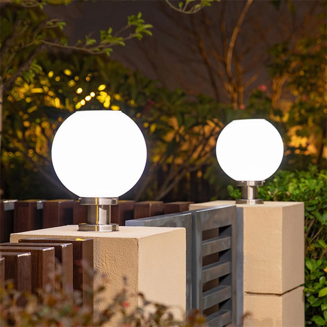 Akrylowa lampa stołowa na zewnątrz z globusem LED