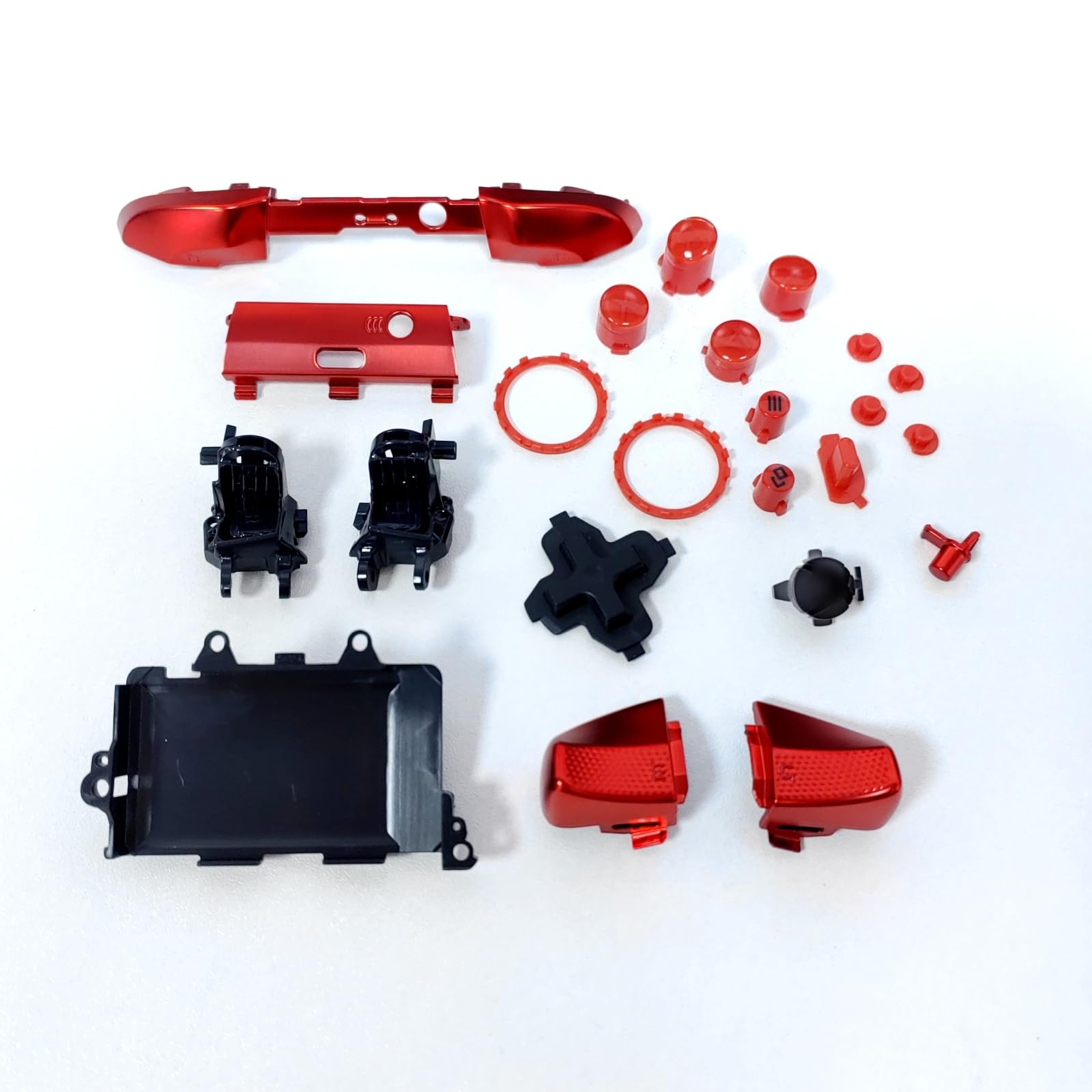 Set di Alloggiamenti di Ricambio per Xbox Elite Series 2 Controller, Core Rosso, Kit Guscio Completo Include Custodia Telaio Centrale ABXY LT RT Pulsanti LB RB Paraurti Accessori
