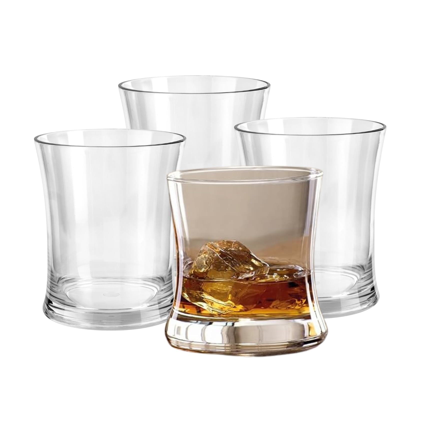 HOMESHOPA Premium Plastic Tumbler-240ml (9oz), 4 Pack Clear Drinking Glasses, Sturdy & Reusable Stackable Clear Water Cups, Dishwasher Safe
