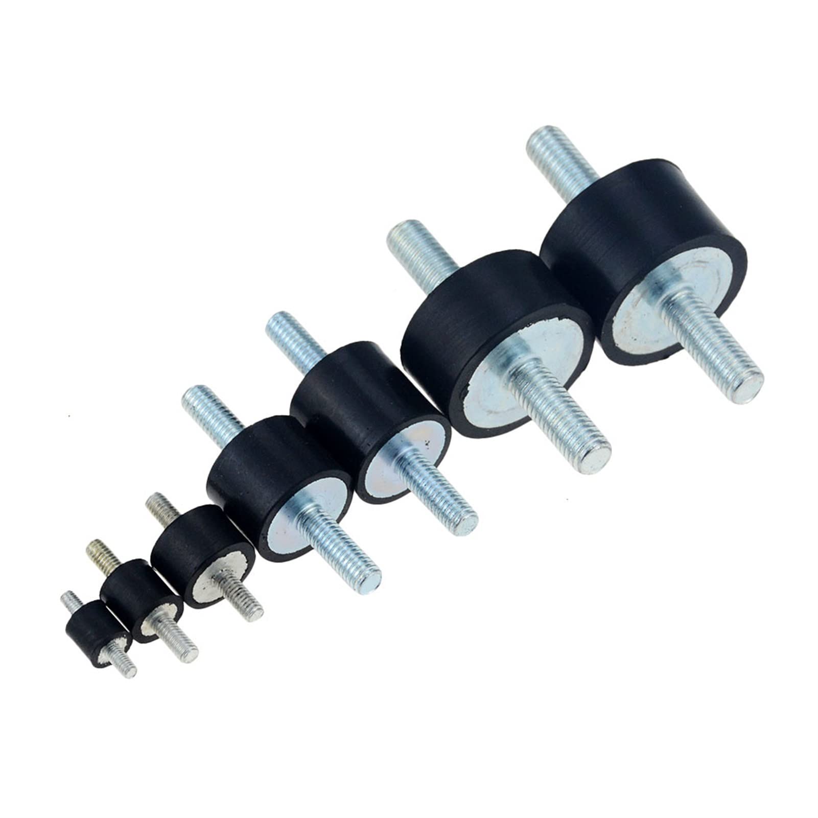 Produktbild von Gummi-Stoßdämpfer Set – 4 Stück, Mit Doppeltem Außengewinde M3–M8 – Naturkautschuk + Stahl, Vibrationsdämpfend, Geräuschreduzierend – Für Motoren, Pumpen & Geräte