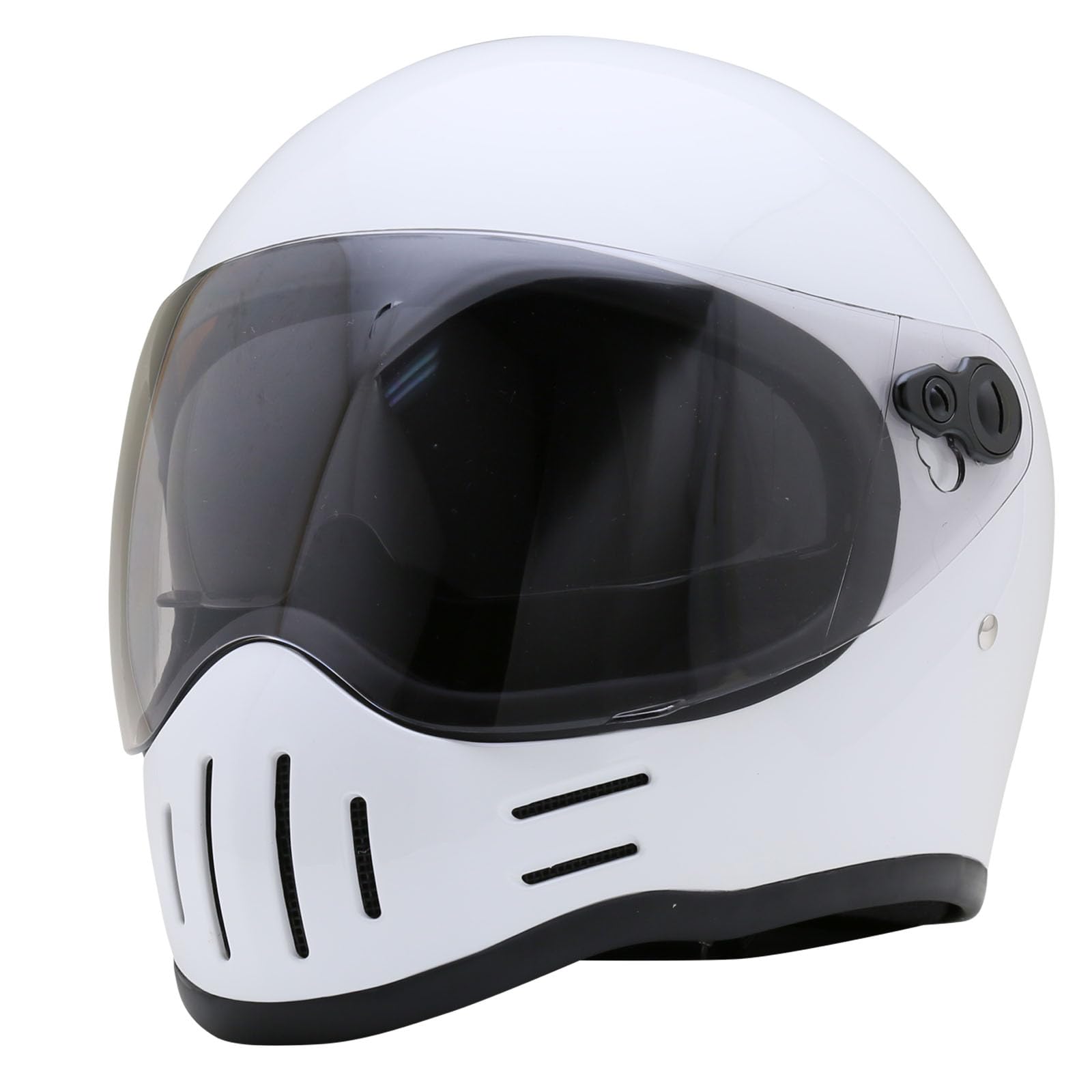 ホワイト フルフェイスヘルメット スモークシールド付き