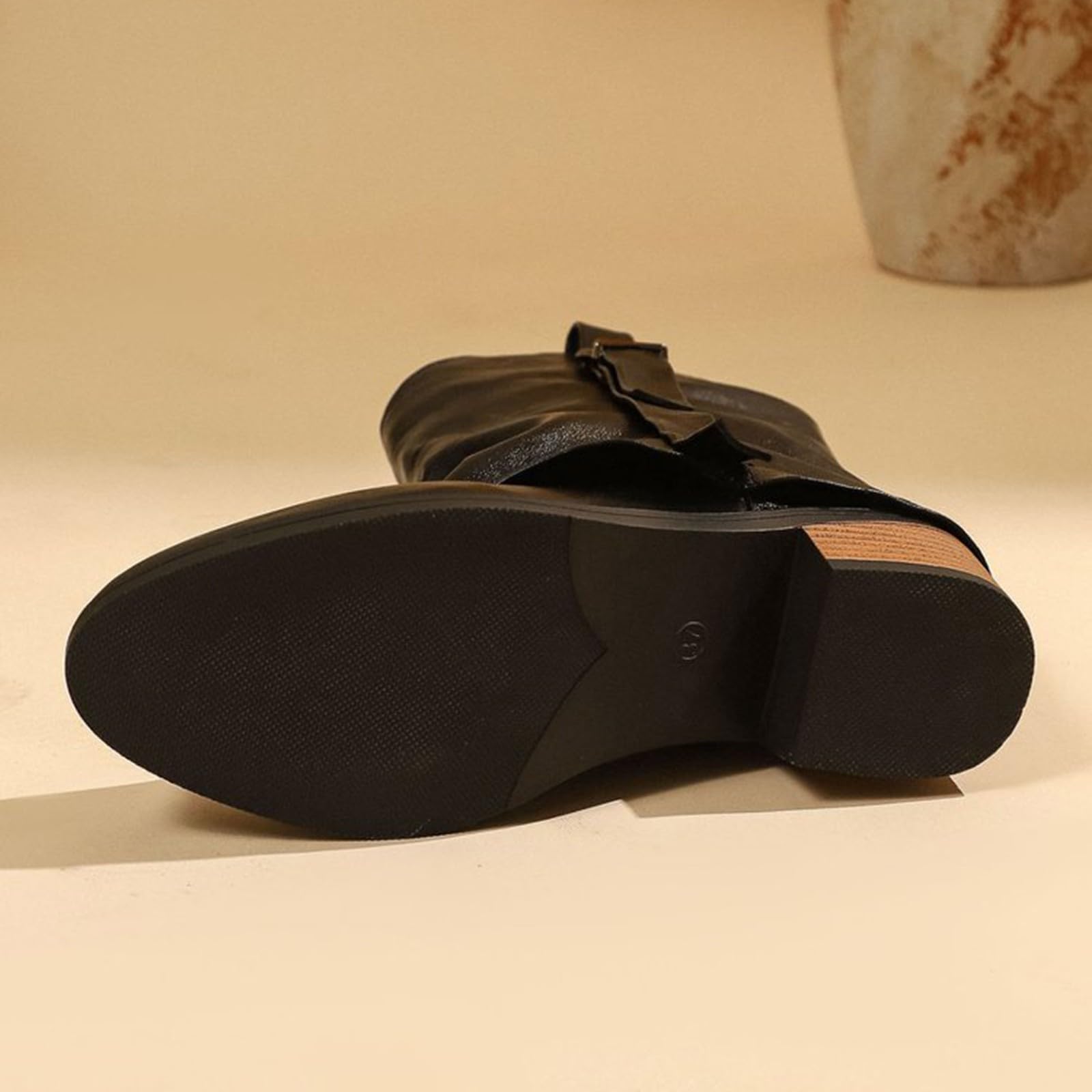 Botas occidentales de piel para mujer, botas vaqueras cortas