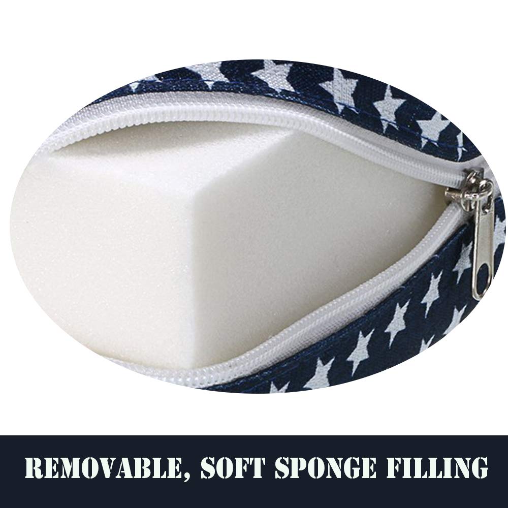 FANSU Cuscino Rialzo da Sedia per Bambini, Modello Cartone Animato Facile da Pulire e Comodo Regolabile Smontabile Cuscino Alzasedia per Seggioloni Sedia da Giardino Cuscino Seduta (Blu)