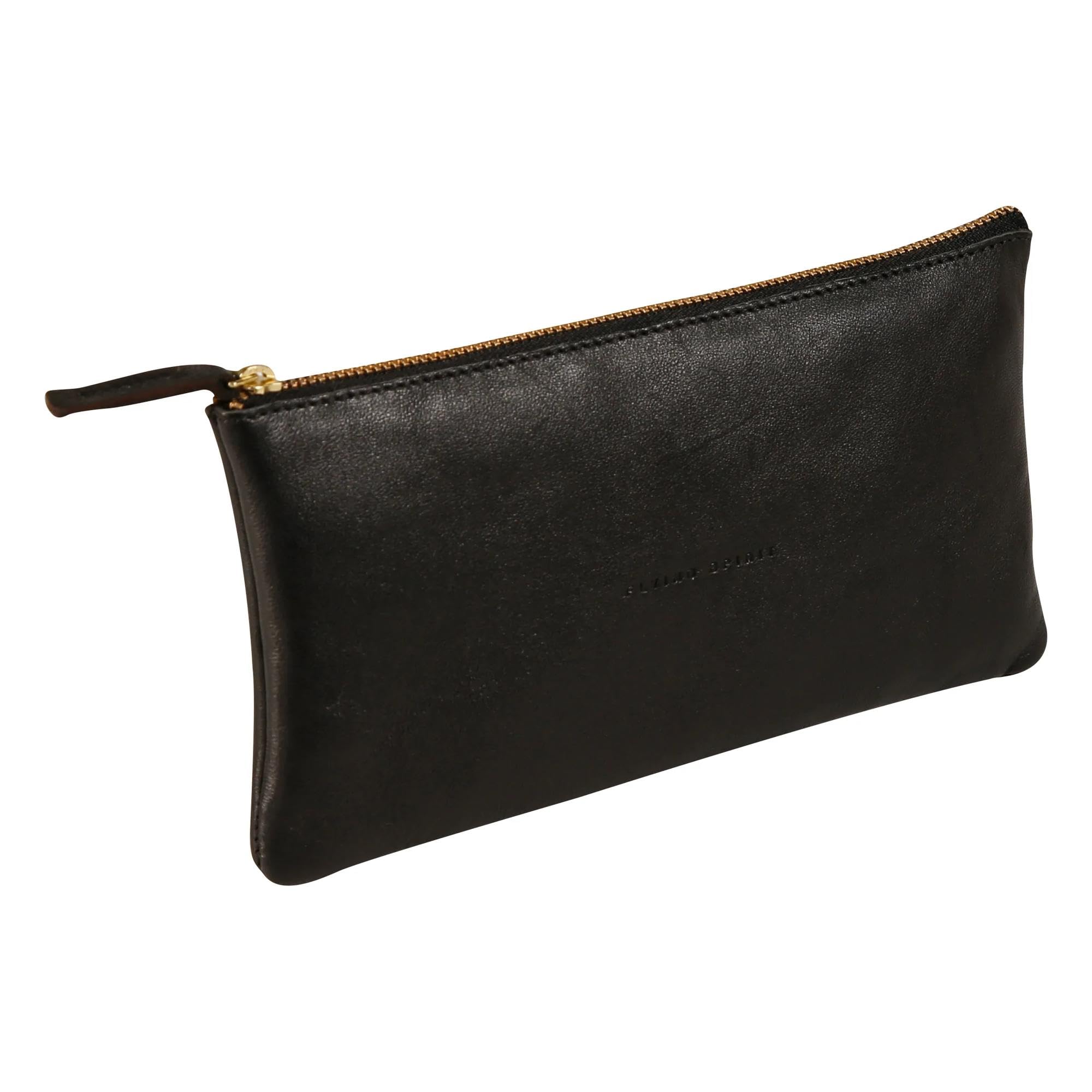 Clairefontaine 102513C - A flat pencil case Flying Spirit 22x11 cm, in smooth lambskin, Black