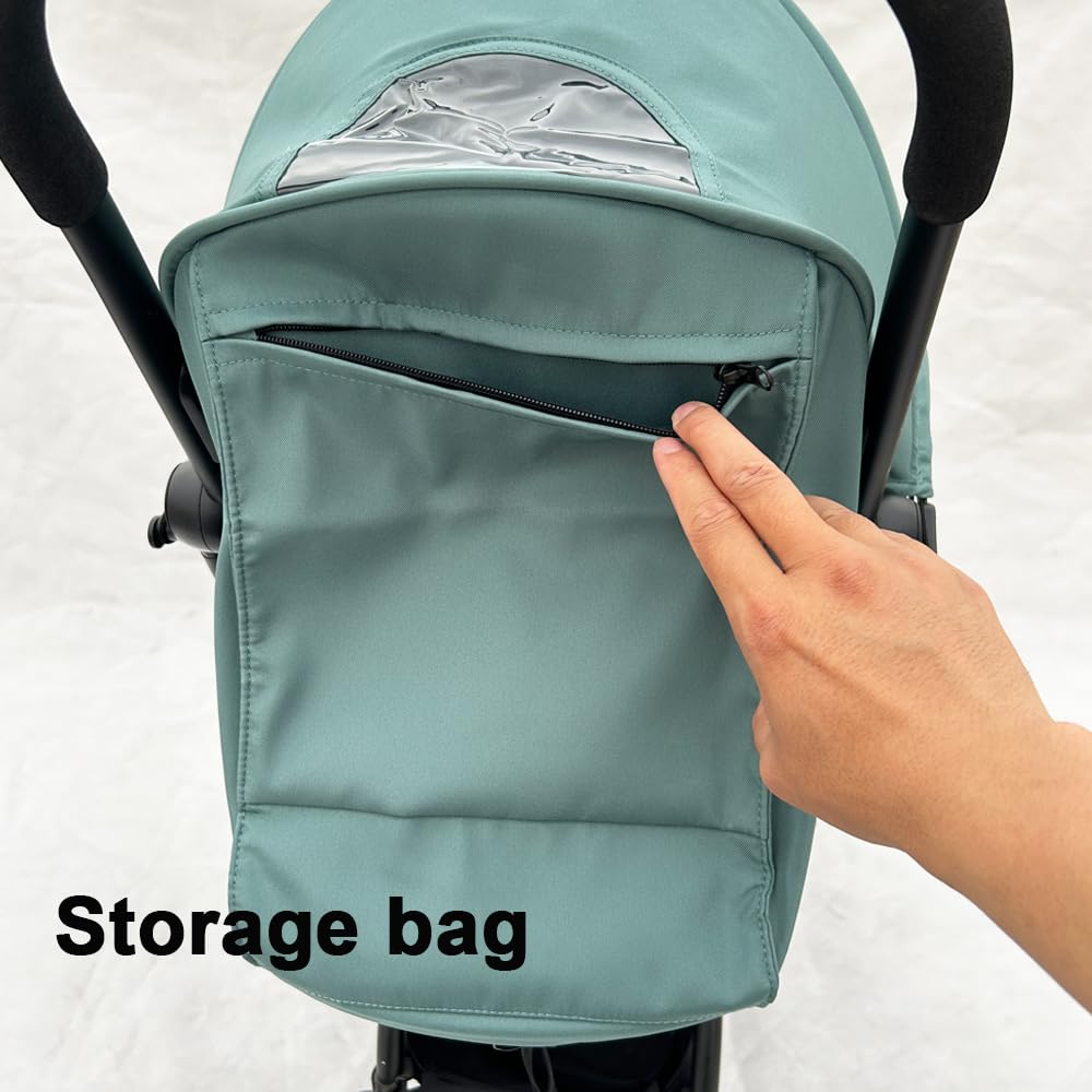 Toldo para cochecito y cojín de asiento compatible con Babyzen YOYO 2 y YOYO+, kit de repuesto de accesorios para cochecito, tela impermeable de doble capa (azul aguamarina)