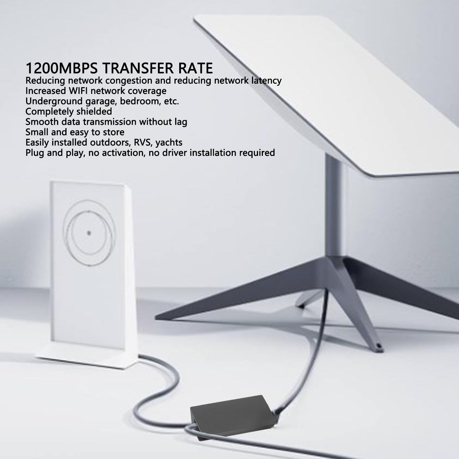 1200Mbps Ethernet Adapter, Connecting Satellite V2 Router with SPX Plug to RJ45 Converter Cable, Extend Network Range for Gen 2, Small Size, Smooth Data (3