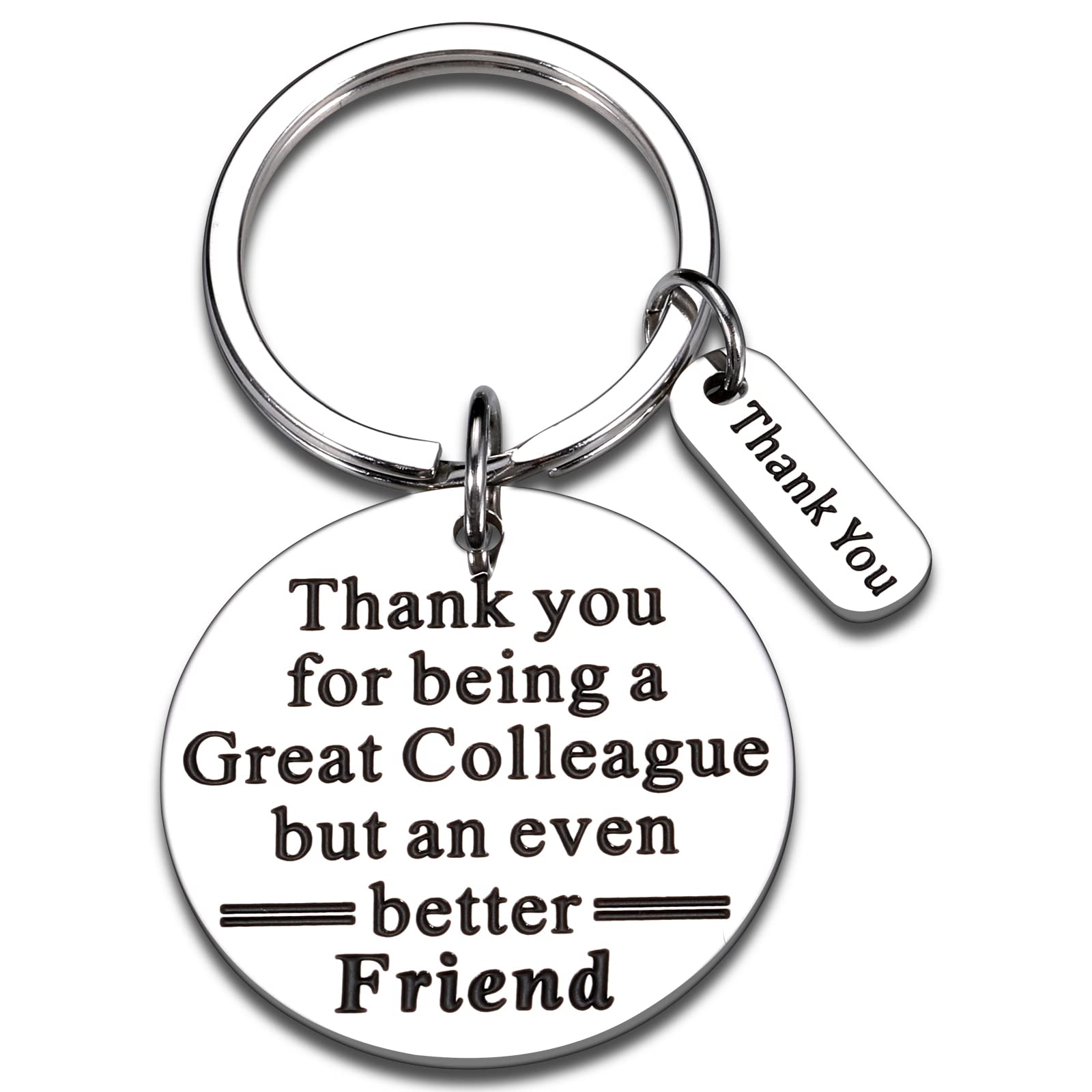 ARKUKUCoworker Leaving Gifts for Women Employee Thank You Gifts Inspirational Keychain for Men Colleague Team Appreciation Gifts from Boss Leaving Retirement Farewell Christmas Coworker Gifts, Silver