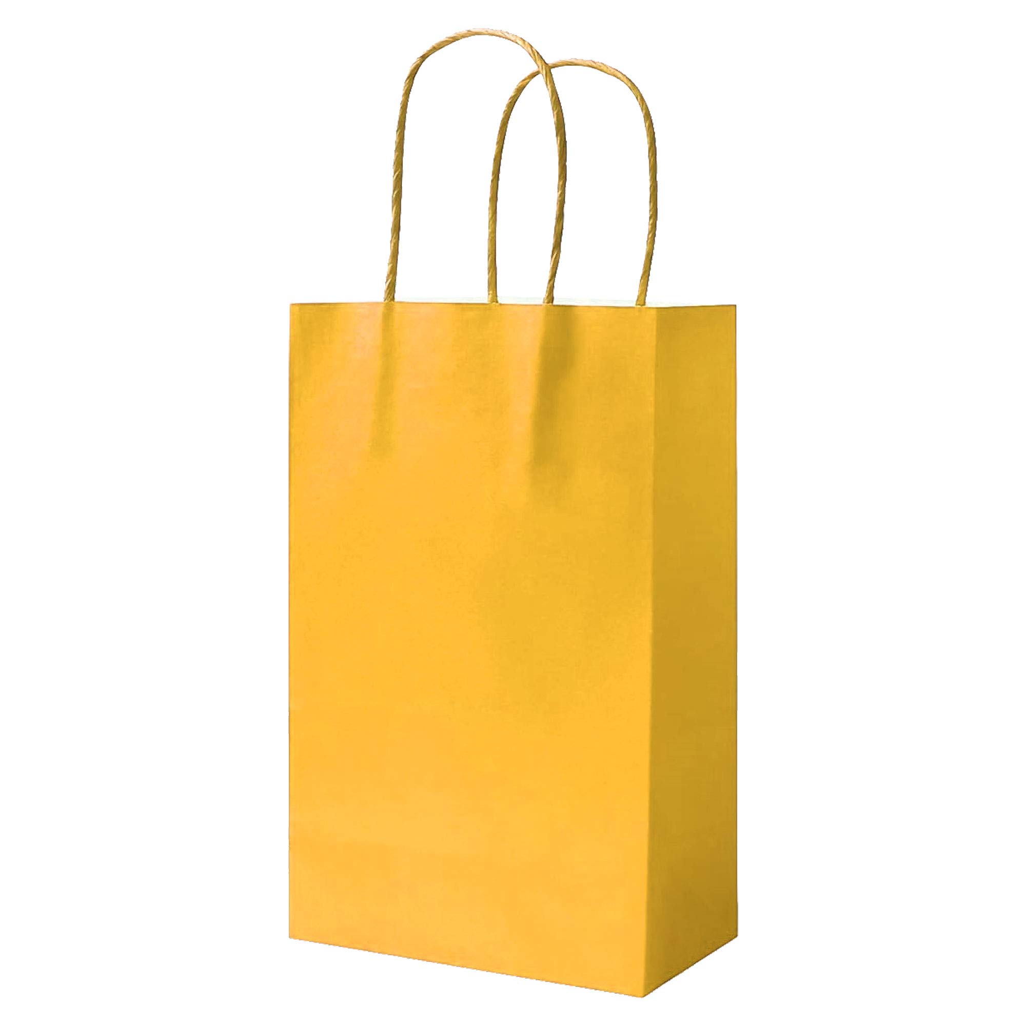 Habercrafts 100 Paper Party Bags, Gift, Sweet & Birthday Party Bags with Matching Colour Twist Handles 180mm x 220m x 80mm (Yellow - 100 Bags)