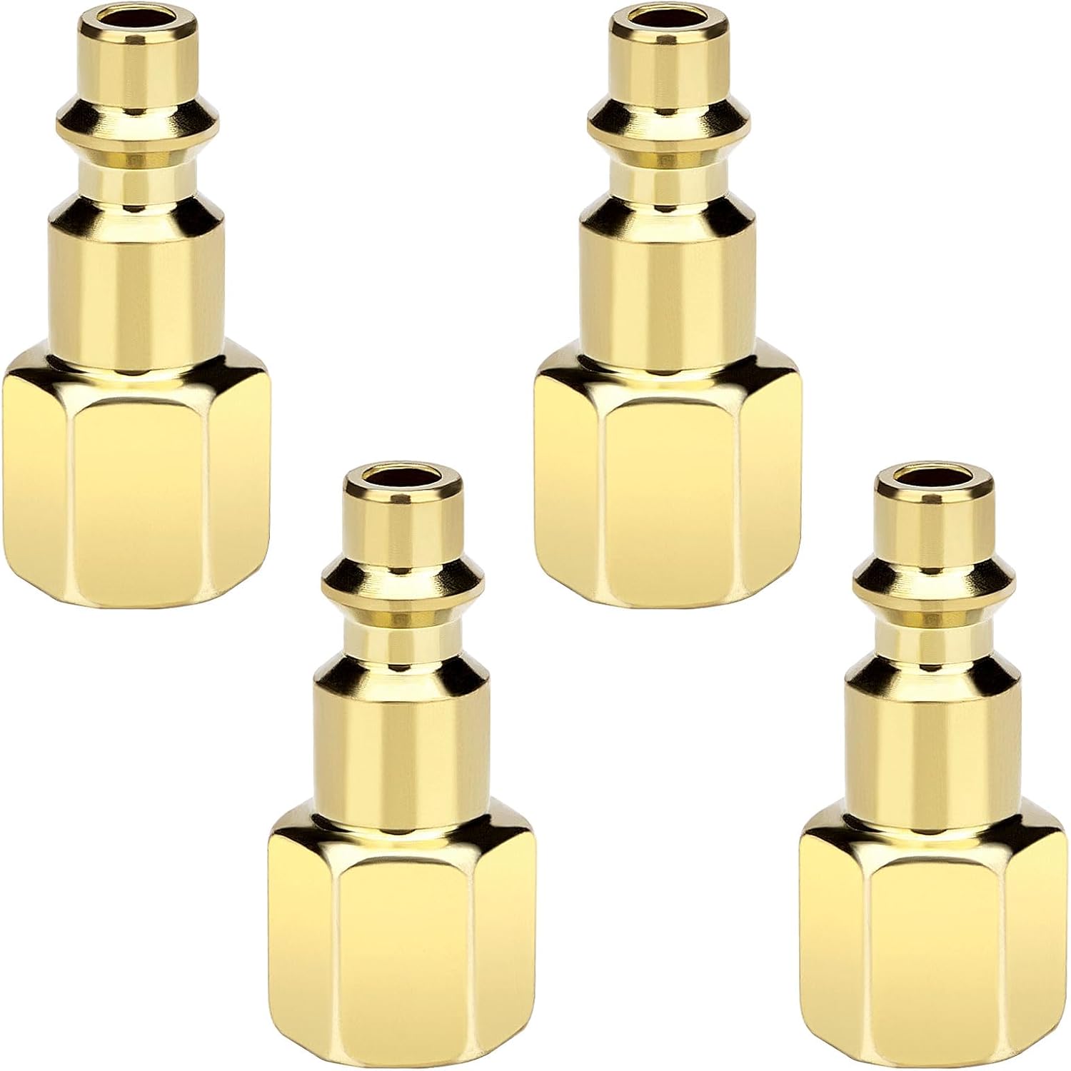 1/4 INCH Air Hose Fittings, Air Coupler Compressor Fittings, Female Thread Air Hose Quick Connect Adapter NPT Female Plug Kit 4 PCS