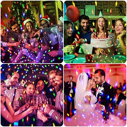 Disco Lights, Gritin 360°Rotation Music Activated Disco Ball Lights with 4M/13ft USB Cable & Remote Control - [ Dynamic Star Pattern Effect ] 3W RGBY Party Lights for Kids Birthday,Home Gathering,etc