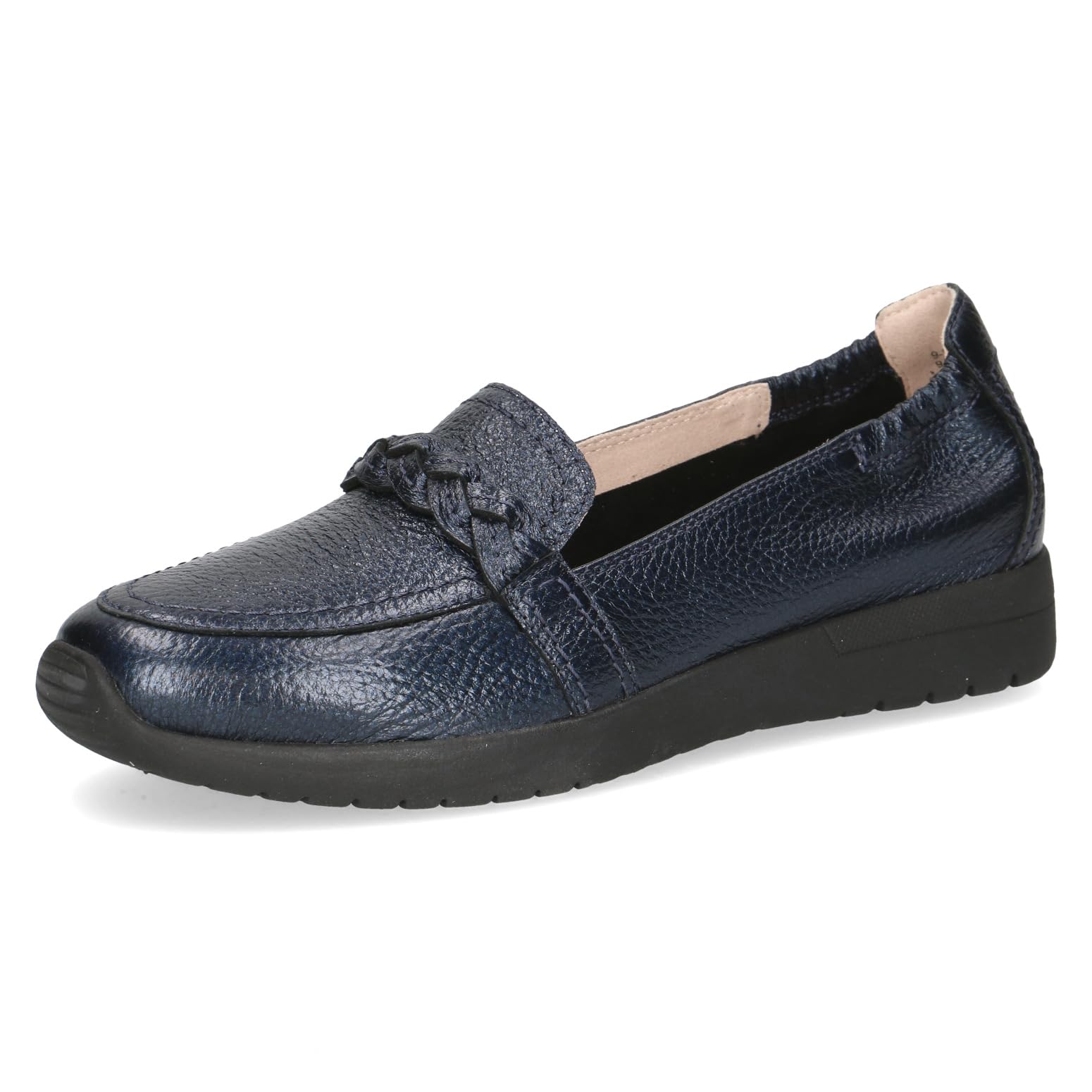 CAPRICE Women’s Leather Slip-ons, Blue (Ocean PER.Deer), 4 UK