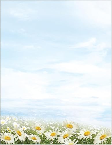 Great Papers! Daisy Day - Papel de papel con membrete, 8.5 x 11 pulgadas, 80 unidades, compatible con impresoras de inyección de tinta y láser