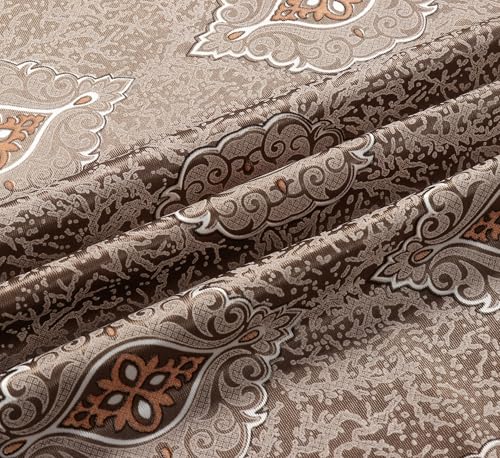 Image of Room Darkening Curtains for Door & Windows, Living Room, Bedroom, Eyelet, Parda, Printed, Pack of 2, Coffee Brown, 4 x 5 Feet