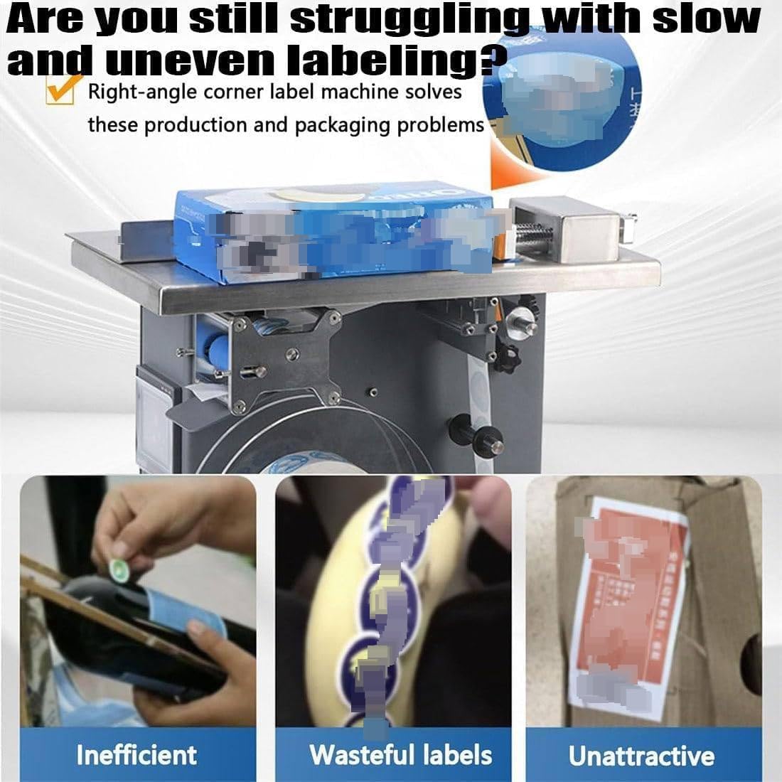 Applicatore dell'Etichetta dell'angolo di 90 Gradi, Macchina di etichettatura Semi-Automatica, Touch Screen Digitale, velocità Regolabile, precisione di ±0.5mm per superfici Piatte e Curve