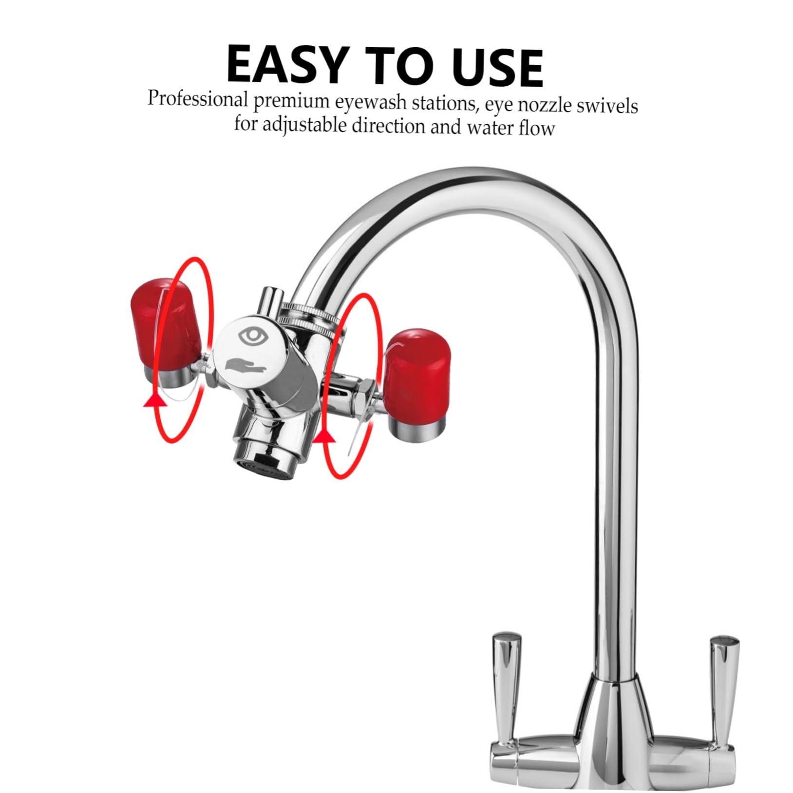 Mobestech Lavaojos Remojo Portátil Lavado De Ojos De Emergencia Ducha Con Descarga De Ojos Estación De Lavado De Ojos Montada En La Pared Water Spigot Lavado De Ojos Para Grifo Cobre Soporte