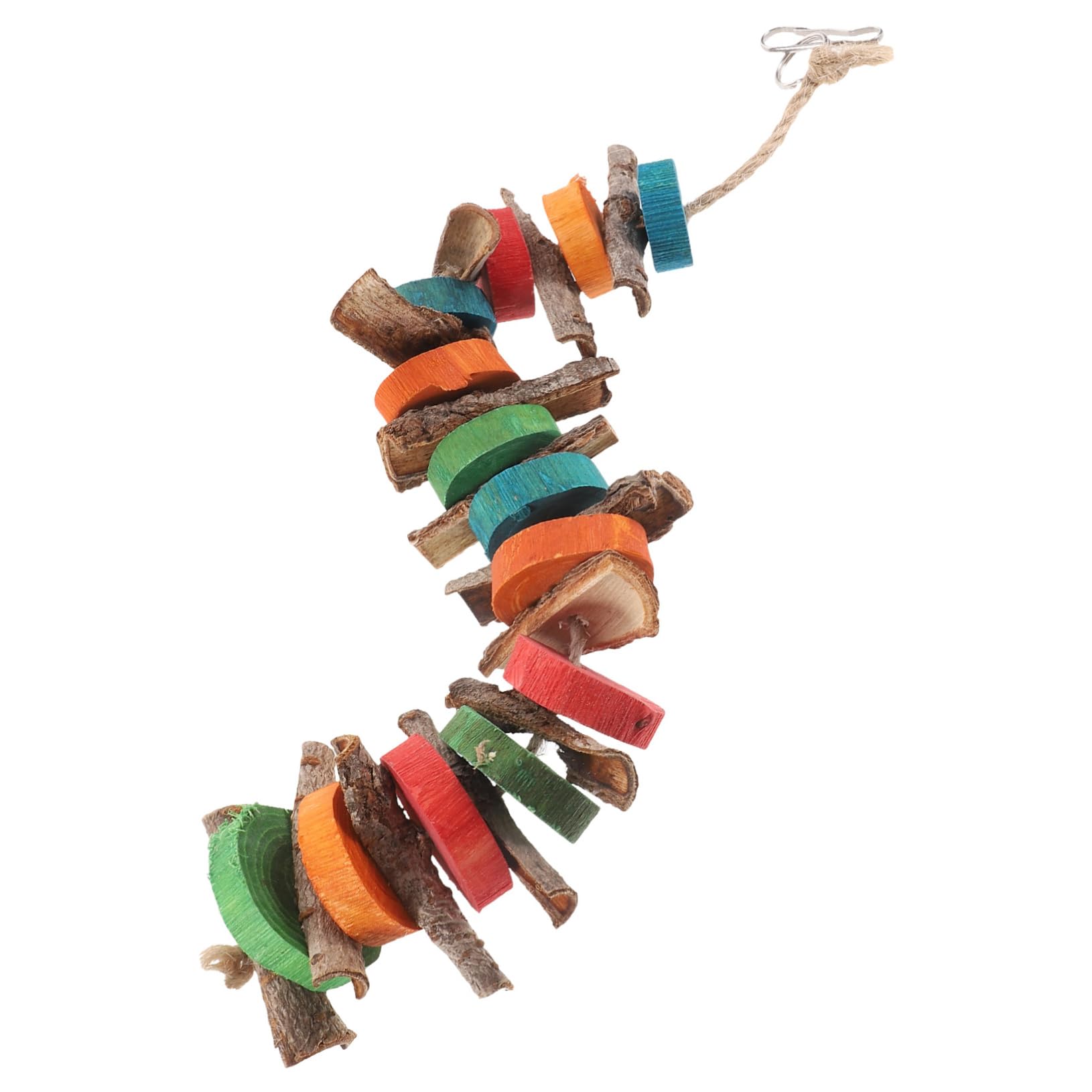 CORHAD Juguete Masticable para Pájaros, Jaula para Pájaros, Juguete Colgante para Loros, Juguete para Masticar con Virutas De Madera Y