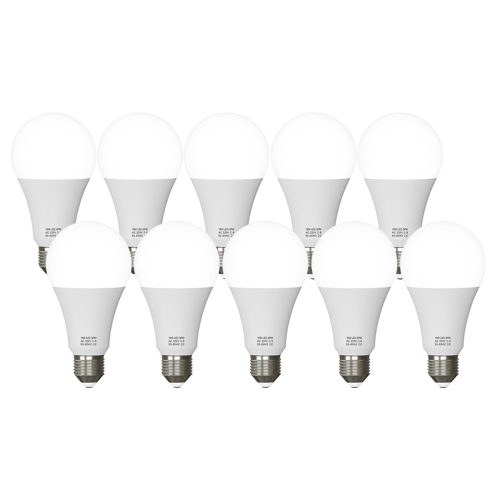 DC VOLTAGE E27 LED Light Bulb, Small Screw Light Bulb, 15W 80Lm/W, Warm White 3000K E27 Golf Ball Bulb, Energy Saving LED Bulb, 220-240V, Non-Dimmable, Pack of 10