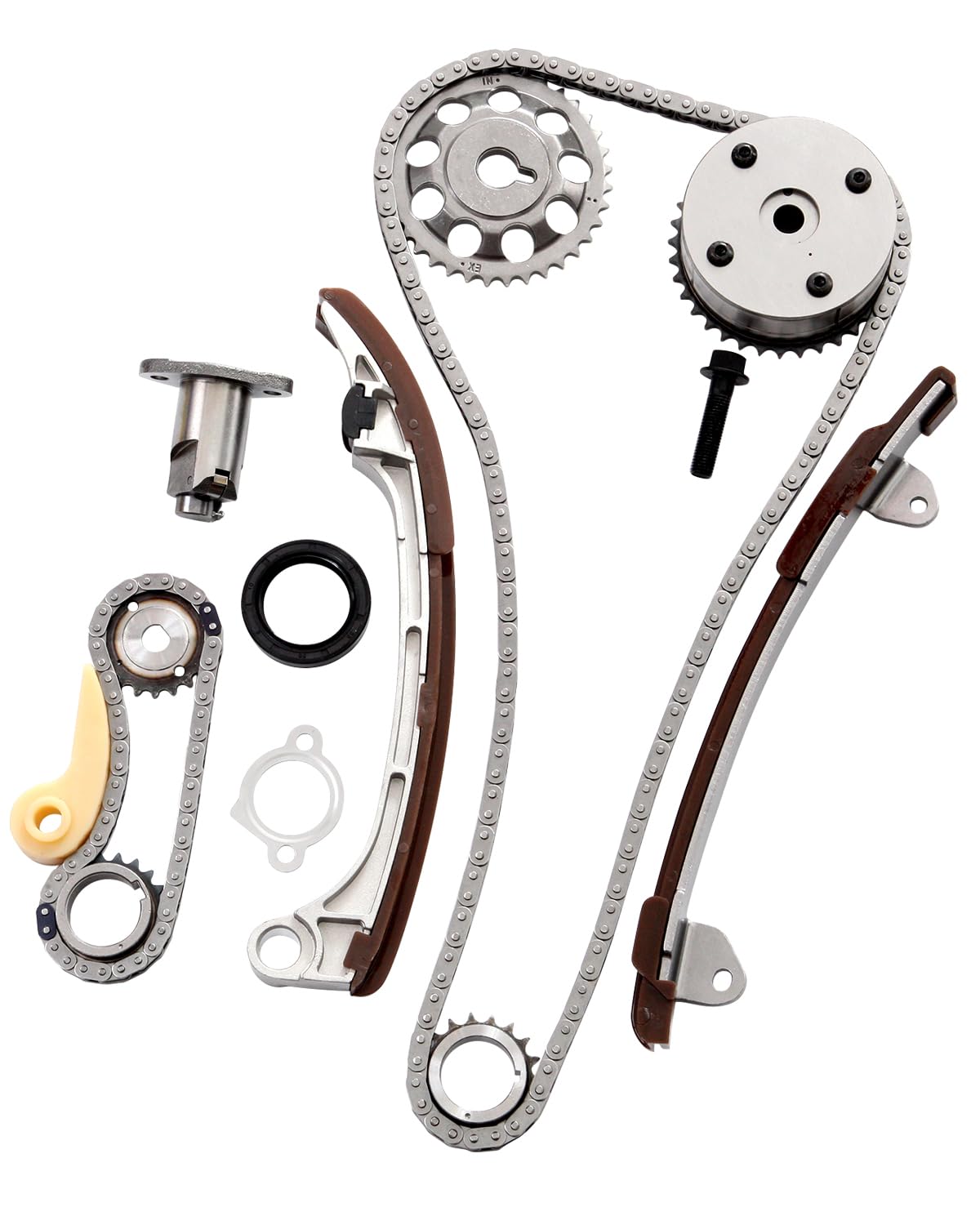 SCITOO Timing Chain Kit fits for Pontiac VIBE 2.0L 2.4L DOHC 16v 1AZFE 2AZFE 2001-2011 Toyota RY COROLLA XRS HIGHLANDER RAV4 Scion tc xb