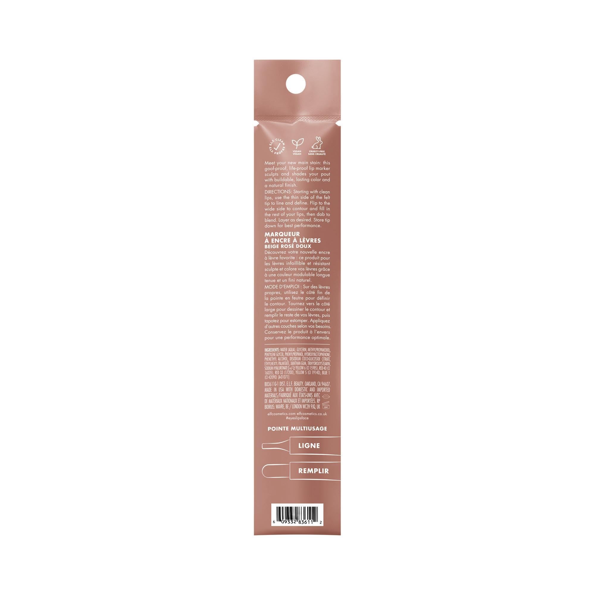 e.l.f. Beigebait Lip Stain Marker - Long-Lasting Color -10
