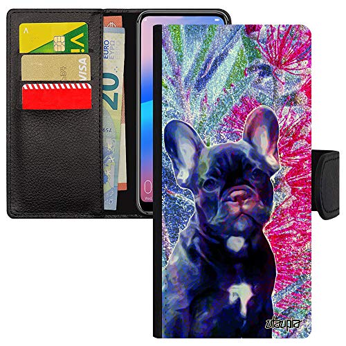 Housse Samsung A31 portefeuille anti rayure étui bleu anti choc motif chiot