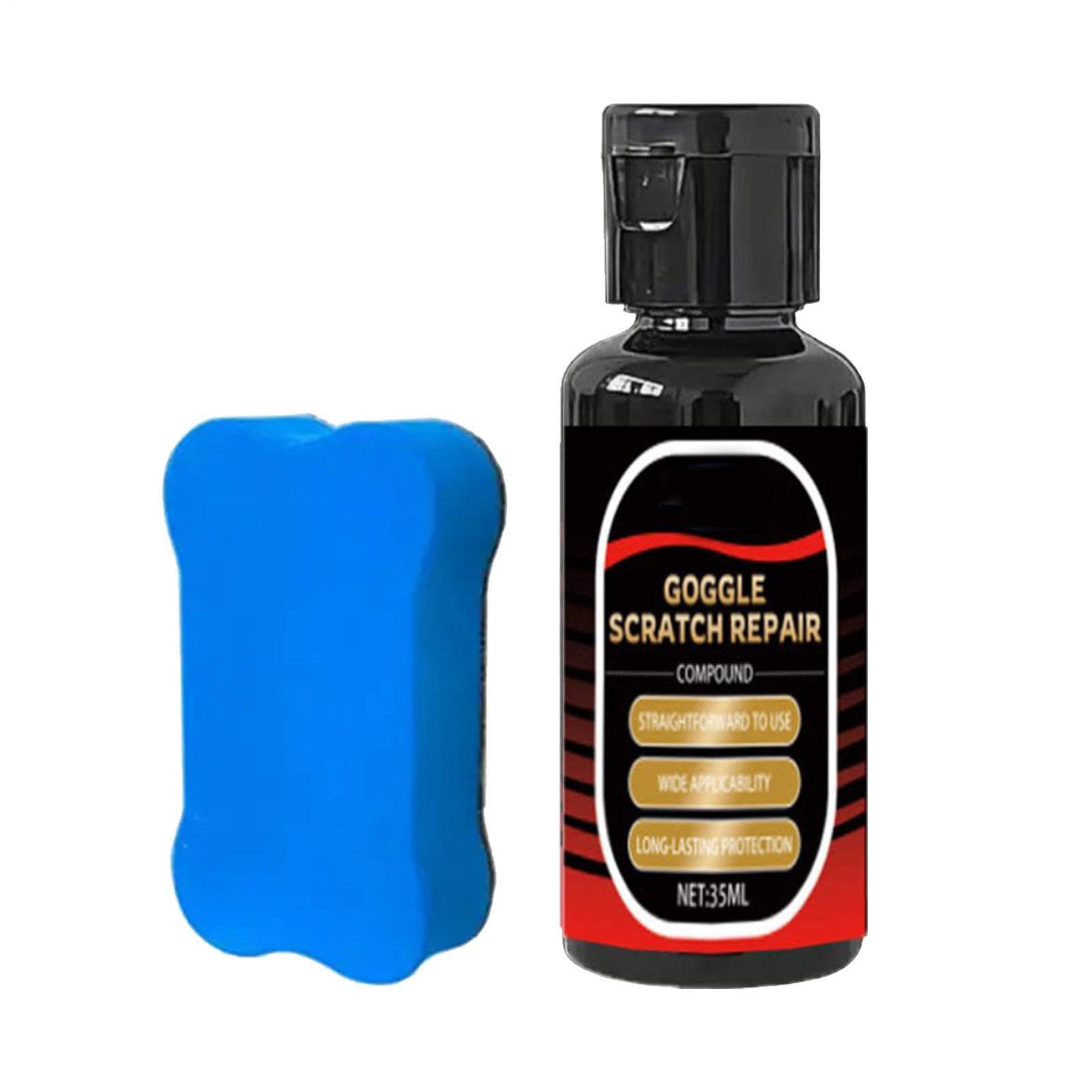 Rimuovi Graffii – 30ml Crema Ripara Casco Moto Occhiali | Kit Lucido Antigraffio Per Vetri E Visiere | Strumento Rimozione Segnii Per Casco E Occhiali | Spugna Inclusa Per Ripristino Lucentezza