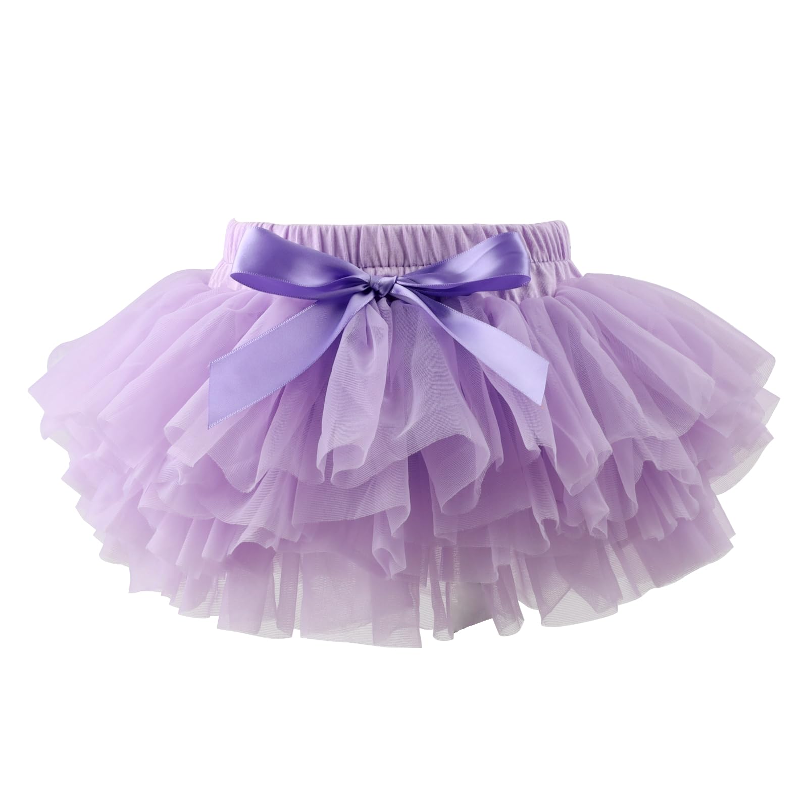 HOOLCHEAN Baby Girl Tutu Skirt Soft Fluffy 4-Layer Tulle Skort with Cotton Diaper Cover for Infant Toddler