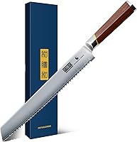 HOSHANHO 10 Inch Serrated Bread Knife, Japanese High Carbon Steel, Razor Sharp for Sourdough, Bagels, Homemade Bread & Cakes