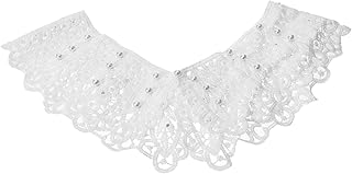 [Tofficu] 取り外し可能な女性用つけ襟 フェイクパール付き綿素材襟シャツアタッチメント 通気性に良い万能ファッションラップ 春夏用