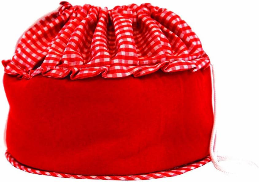 Bun Warmer - Insulated Bun and Bread Warmer and Basket - Keeps Warm for up to One Hour (Red)