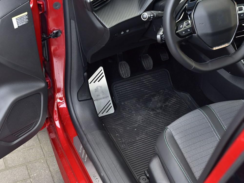 Repose Pieds en Acier pour Peugeot.208 II & 2008 II Accessoires - 1 Pièce INOX Pédalier Pédales 208 Argent Marchepied Inoxydable Brossé