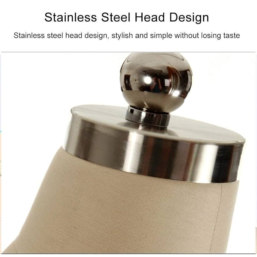 【美品】ステンレストルソー　布製ベージュ　土台付き 男性 木製首 撮影用 美品】トルソー 布製ベージュマネキン 土台付き 男性 上半身