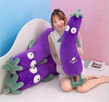 JOSON Purple Large Simulation Mr. Eggplant Doll Sleeping Pillow Doll,Plush Toy Cushion 27 inch